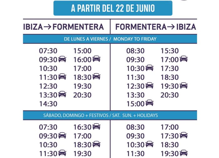 Nuevo horario 22 junio